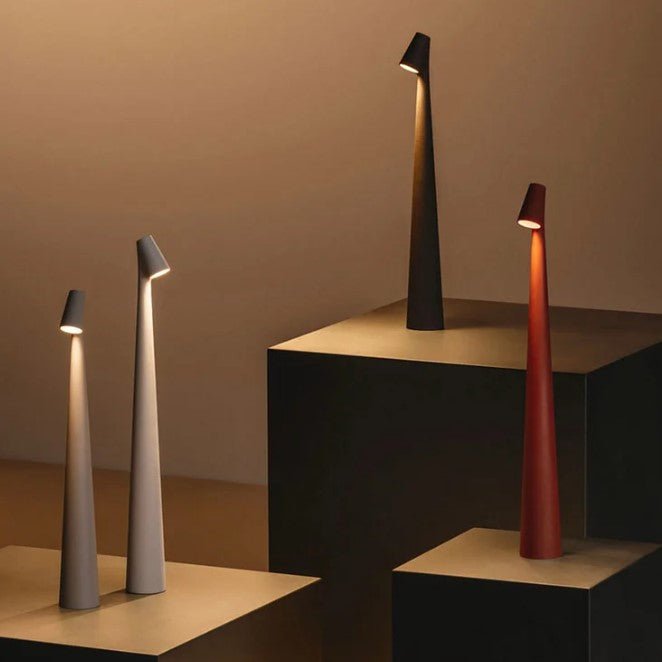 Cordless LED Table Lamp Minimalist with Dimmer and Rechargeable Battery