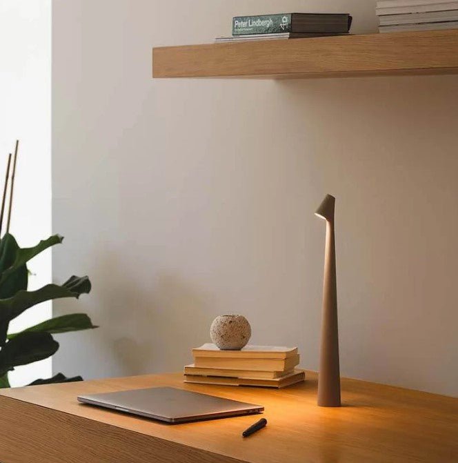 Cordless LED Table Lamp Minimalist with Dimmer and Rechargeable Battery