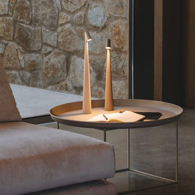 Cordless LED Table Lamp Minimalist with Dimmer and Rechargeable Battery