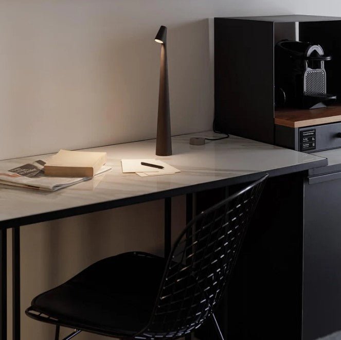 Cordless LED Table Lamp Minimalist with Dimmer and Rechargeable Battery