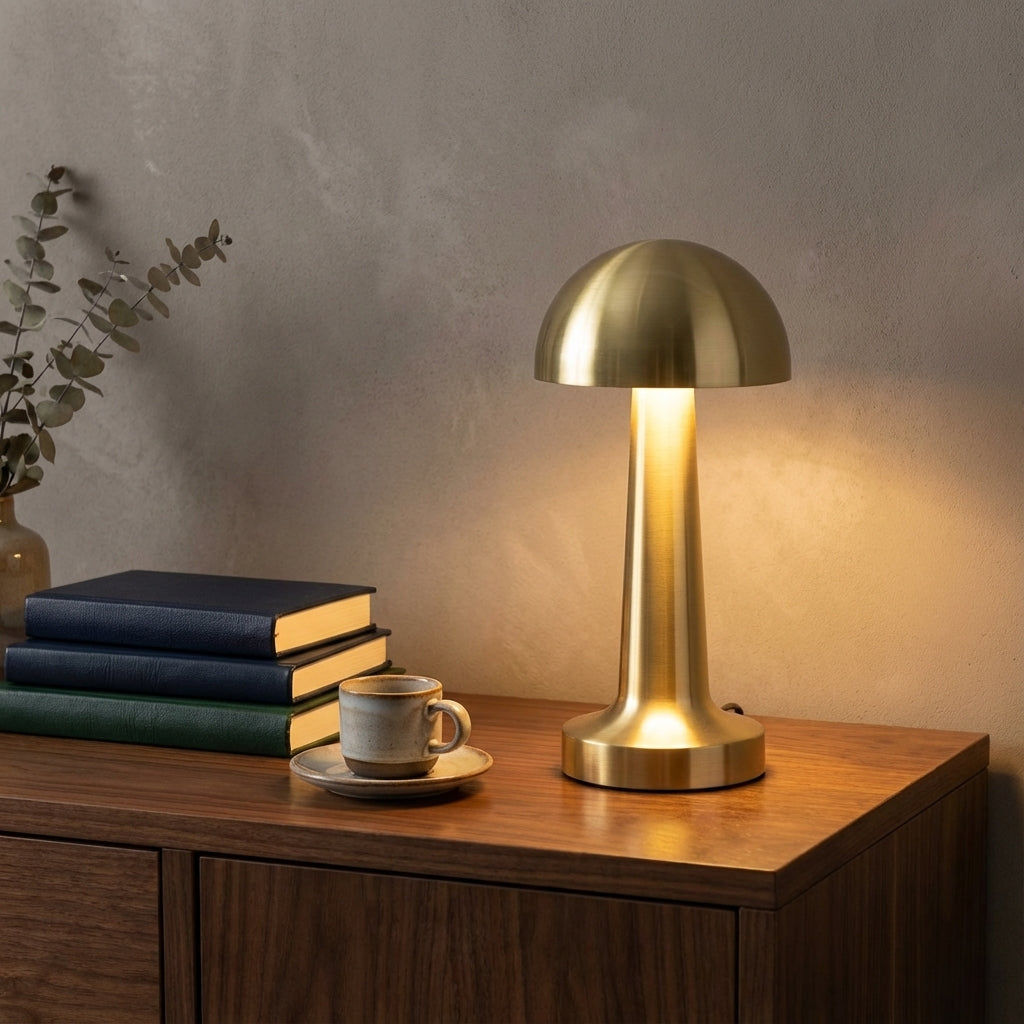 Cordless Mushroom Table Lamp Modern Touch Dimmer with 3 Light Modes