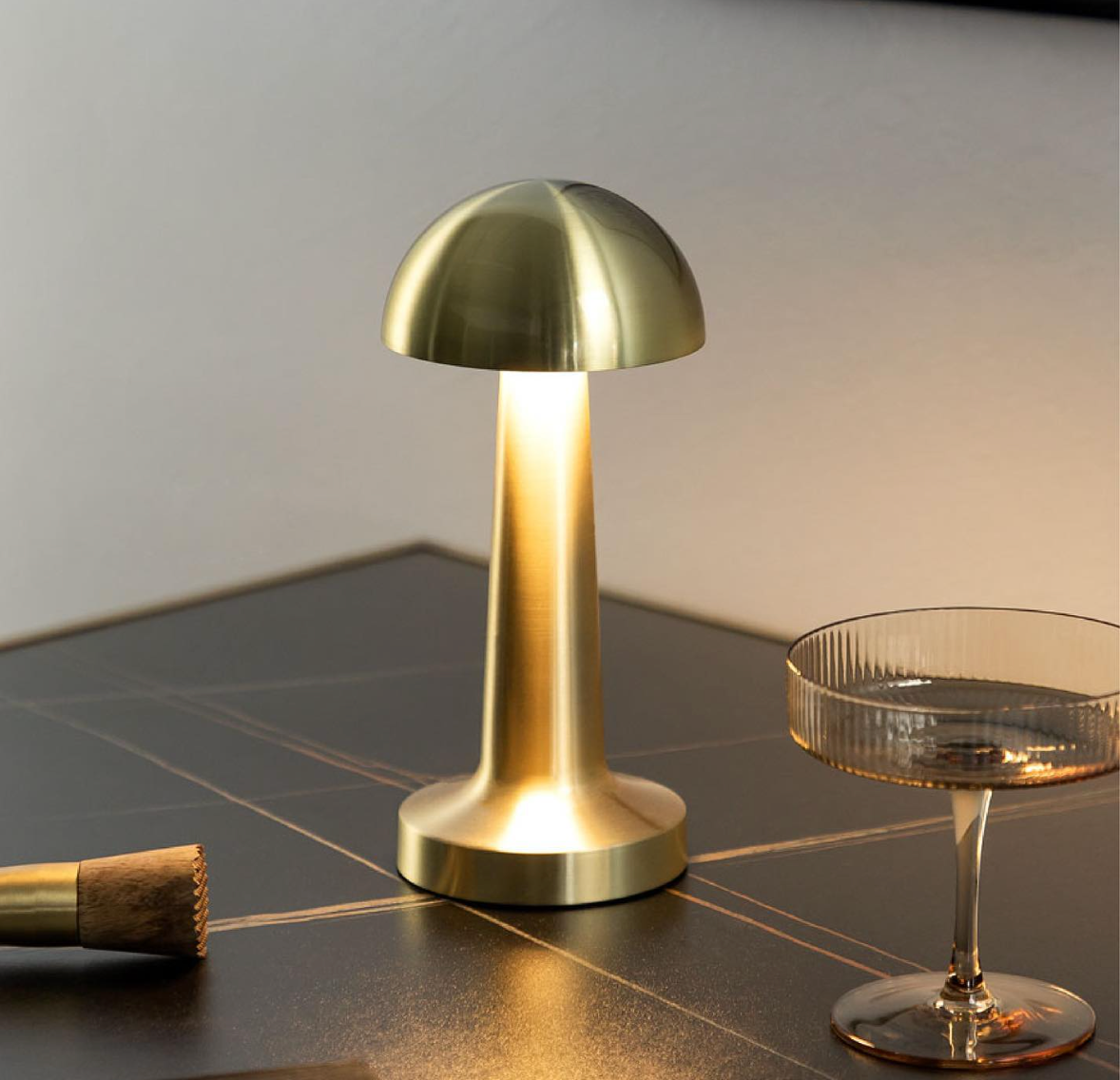 Cordless Mushroom Table Lamp Modern Touch Dimmer with 3 Light Modes