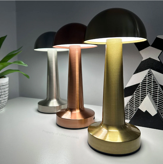 Cordless Mushroom Table Lamp Modern Touch Dimmer with 3 Light Modes