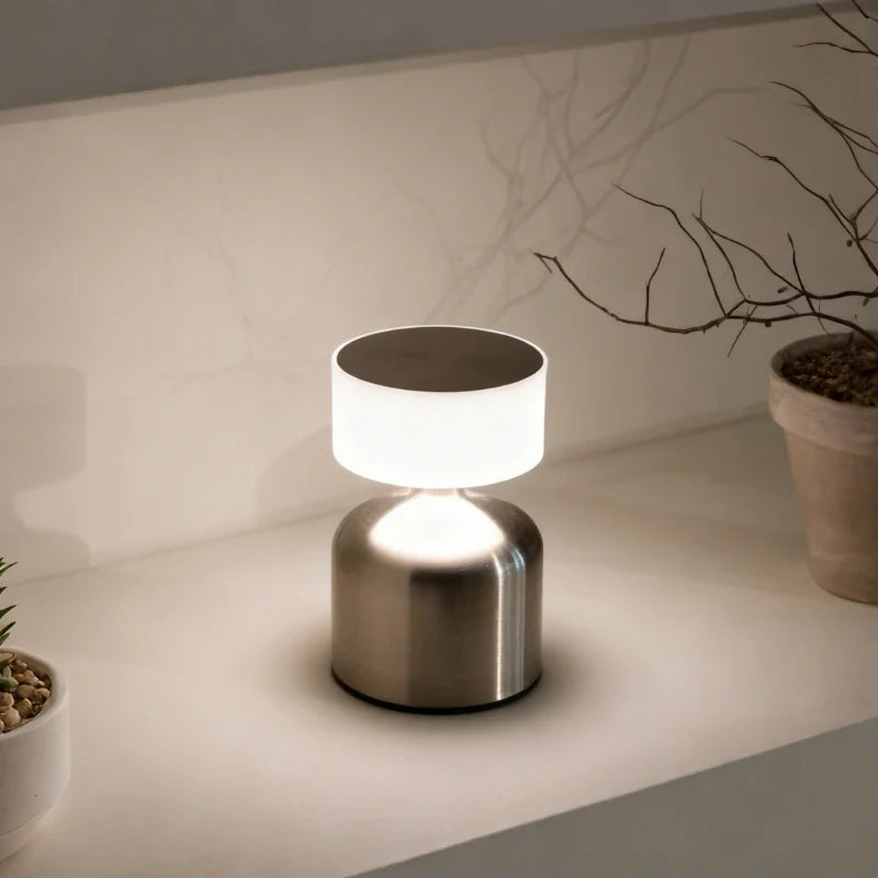 Cordless Rechargeable Table Lamp Modern Mushroom Shape with Dimmable LED