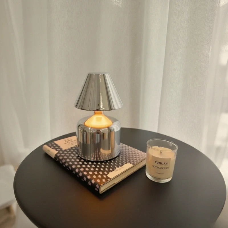 Cordless Rechargeable Table Lamp Modern Mushroom Shape with Dimmable LED