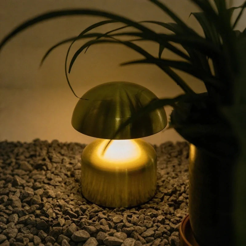 Cordless Rechargeable Table Lamp Modern Mushroom Shape with Dimmable LED