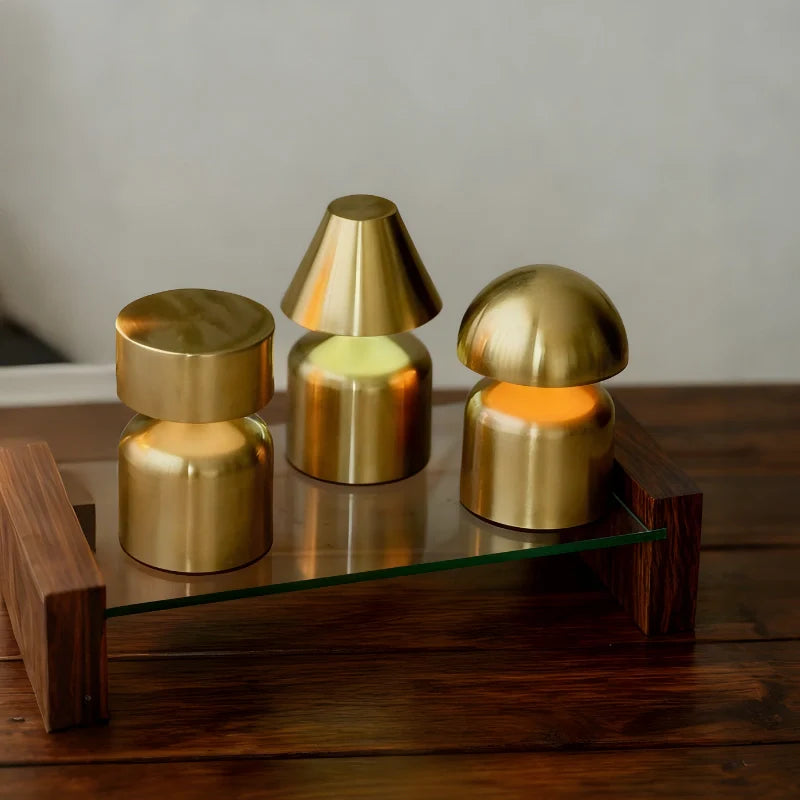 Cordless Rechargeable Table Lamp Modern Mushroom Shape with Dimmable LED