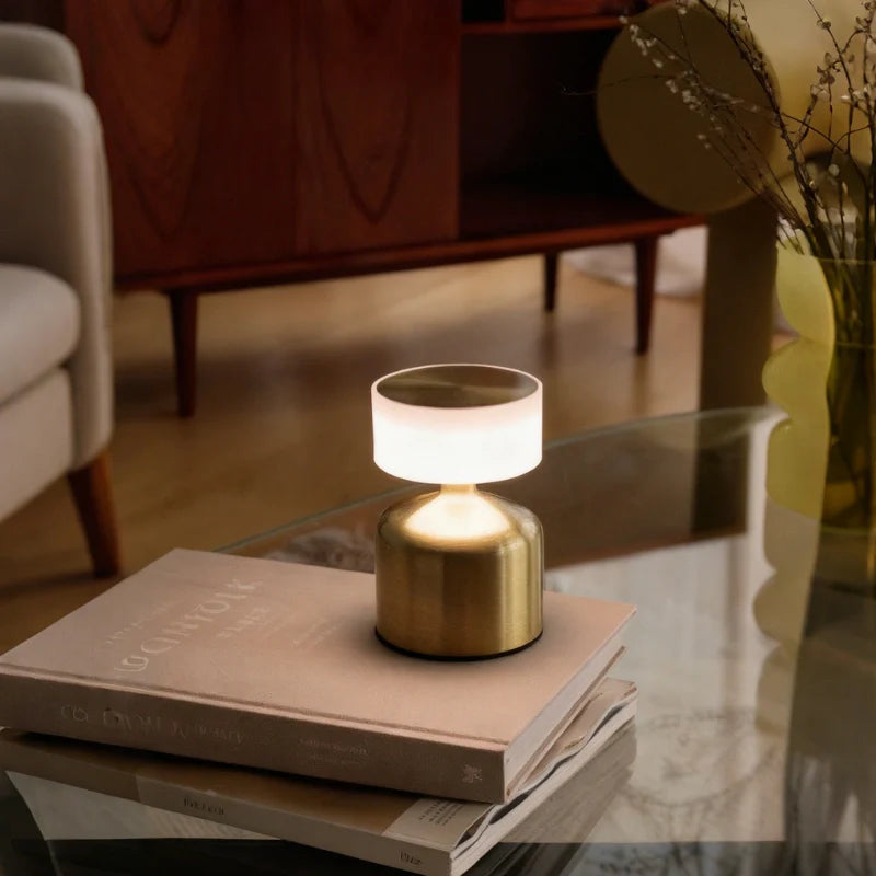 Cordless Rechargeable Table Lamp Modern Mushroom Shape with Dimmable LED