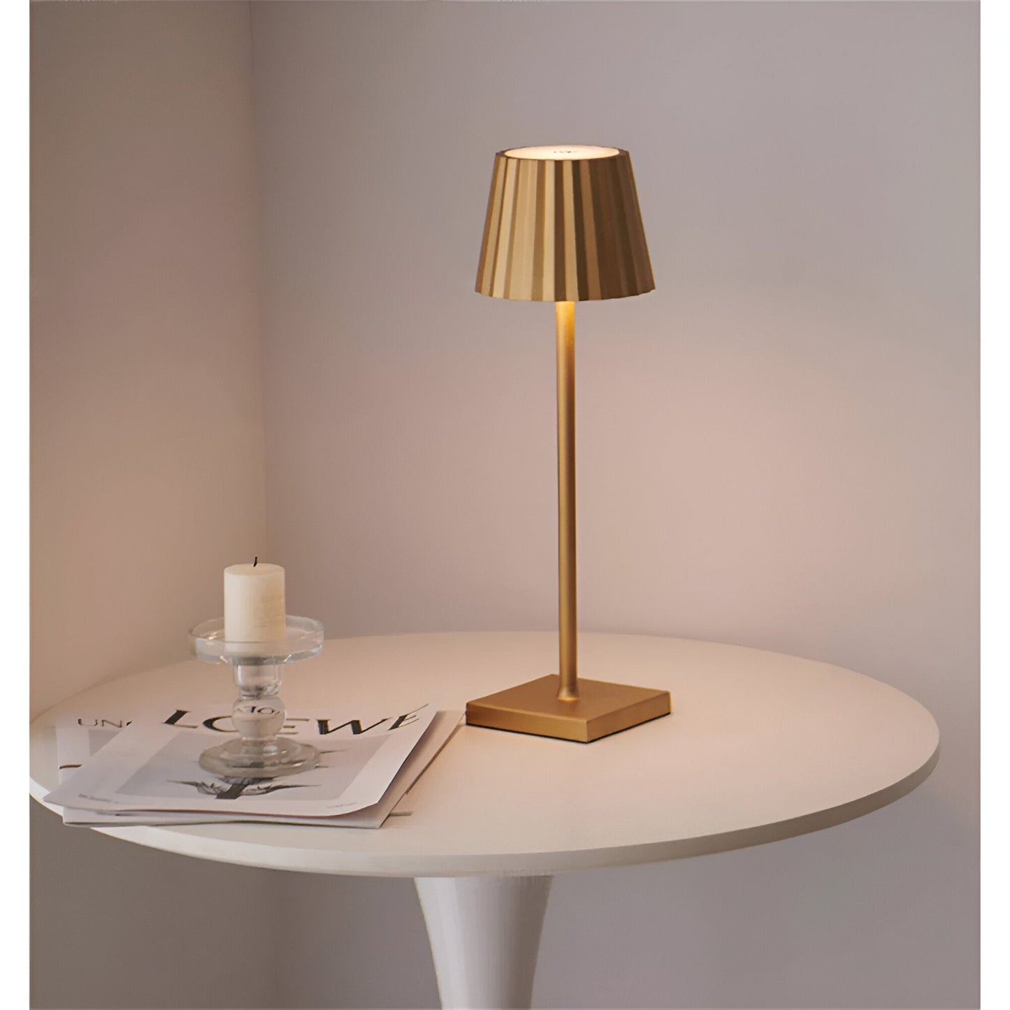 Cordless Table Lamp Modern with Touch Dimmer and Rechargeable Battery