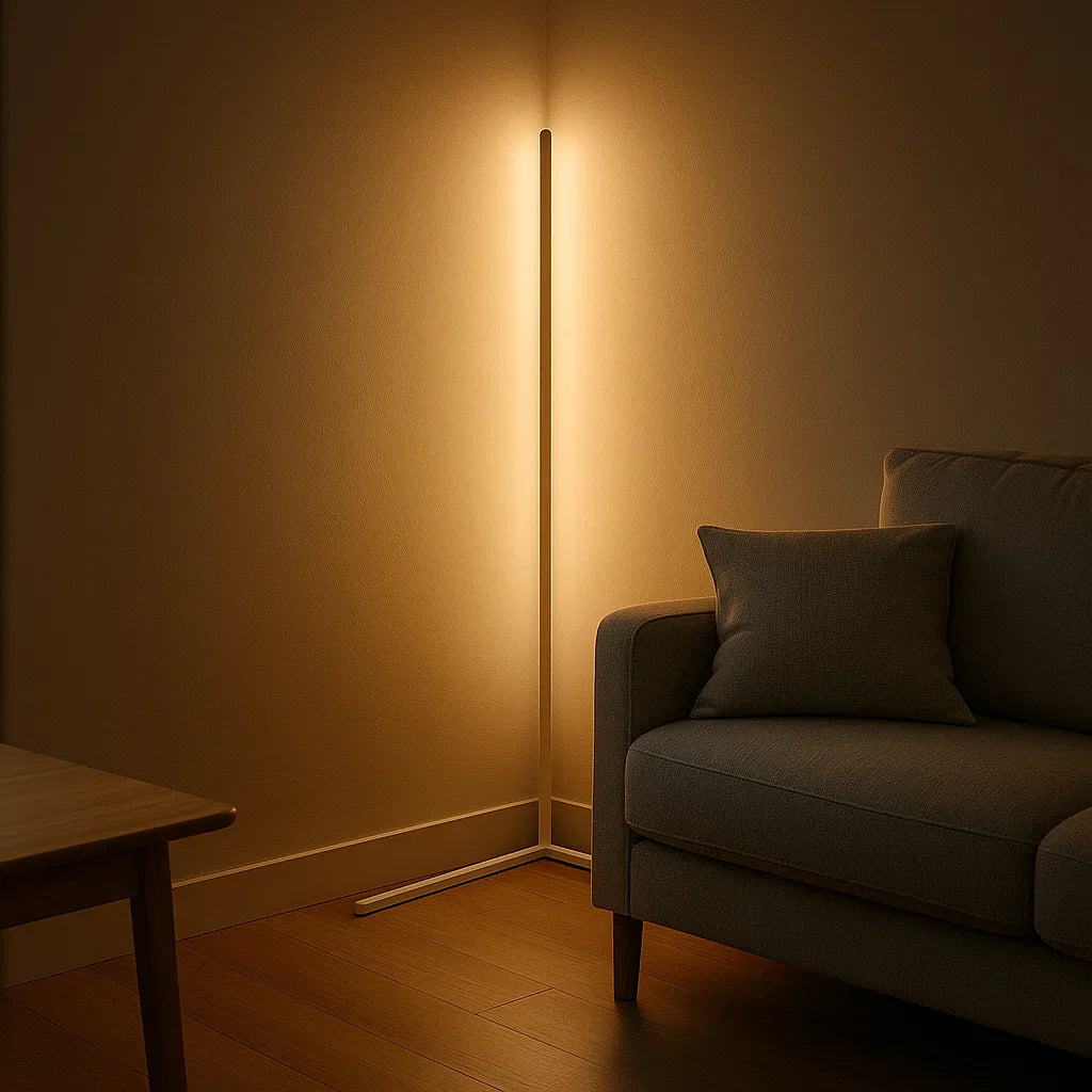Corner Floor Lamp Minimalist LED with Remote Control and Dimmable Light