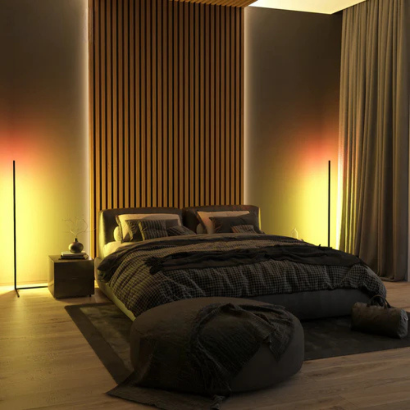 Corner Floor Lamp Minimalist LED with Remote Control and Dimmable Light