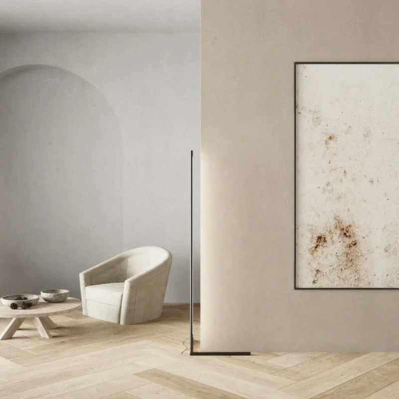 Corner Floor Lamp Minimalist LED with Remote Control and Dimmable Light