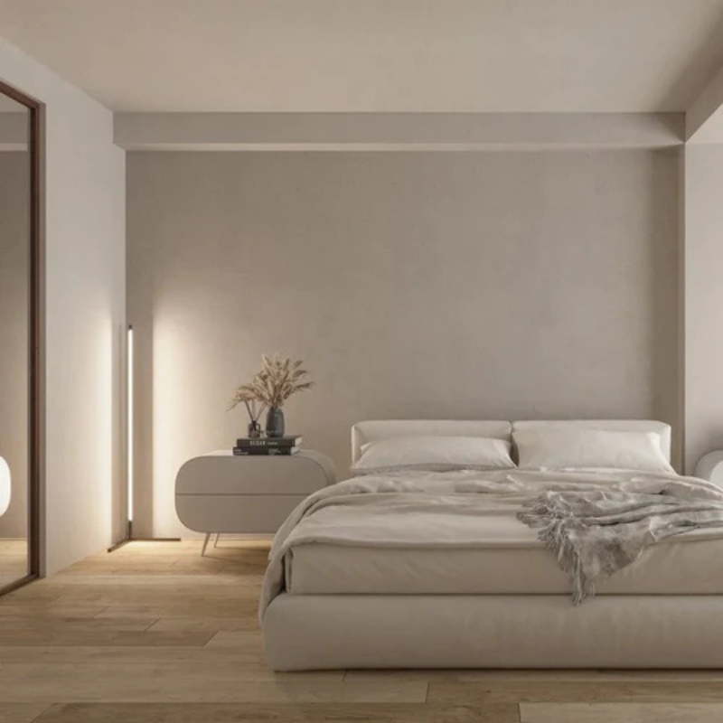 Corner Floor Lamp Minimalist LED with Remote Control and Dimmable Light