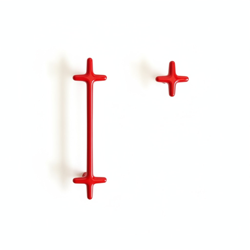 Cross-Shaped Cabinet Knob and Drawer Pull with Glossy Finish