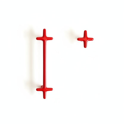 Cross-Shaped Cabinet Knob and Drawer Pull with Glossy Finish