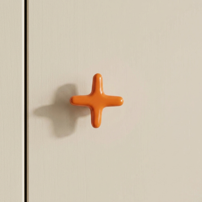 Cross-Shaped Cabinet Knob and Drawer Pull with Glossy Finish