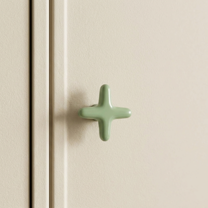 Cross-Shaped Cabinet Knob and Drawer Pull with Glossy Finish