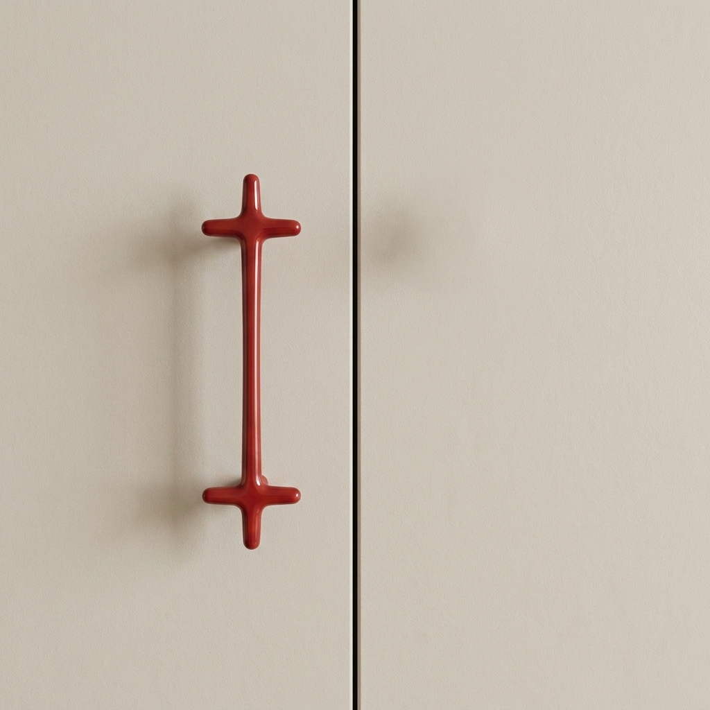 Cross-Shaped Cabinet Knob and Drawer Pull with Glossy Finish