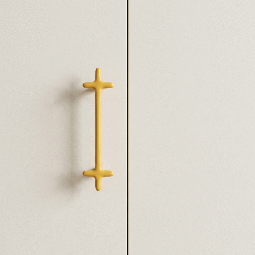Cross-Shaped Cabinet Knob and Drawer Pull with Glossy Finish
