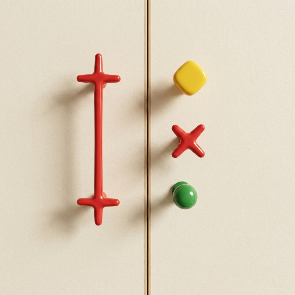 Cross-Shaped Cabinet Knob and Drawer Pull with Glossy Finish