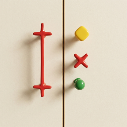 Cross-Shaped Cabinet Knob and Drawer Pull with Glossy Finish