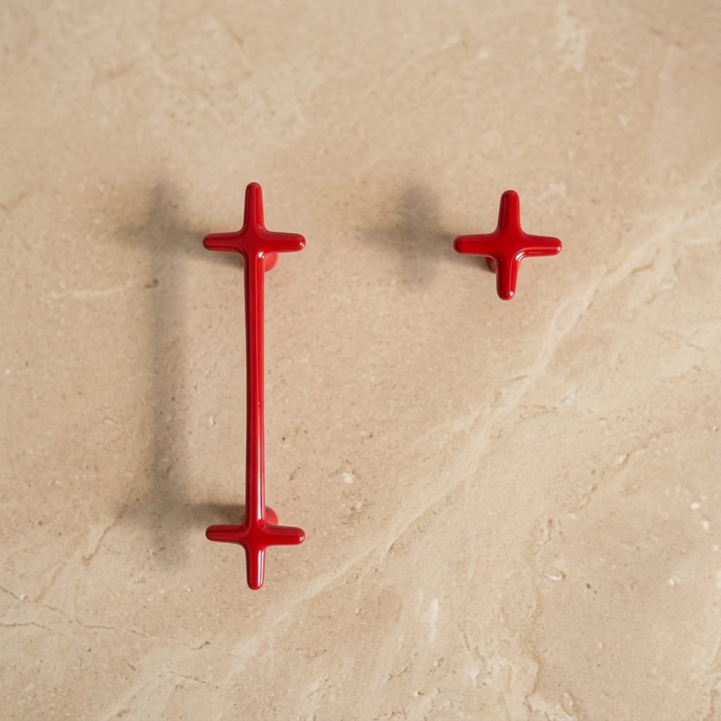 Cross-Shaped Cabinet Knob and Drawer Pull with Glossy Finish