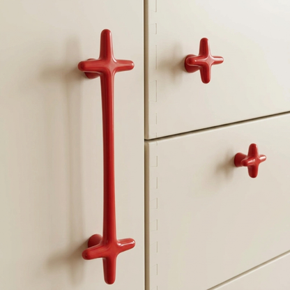 Cross-Shaped Cabinet Knob and Drawer Pull with Glossy Finish