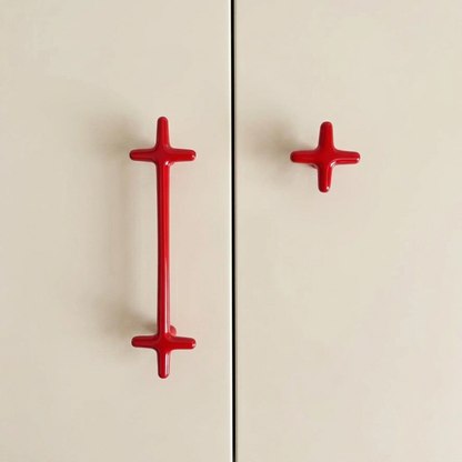 Cross-Shaped Cabinet Knob and Drawer Pull with Glossy Finish