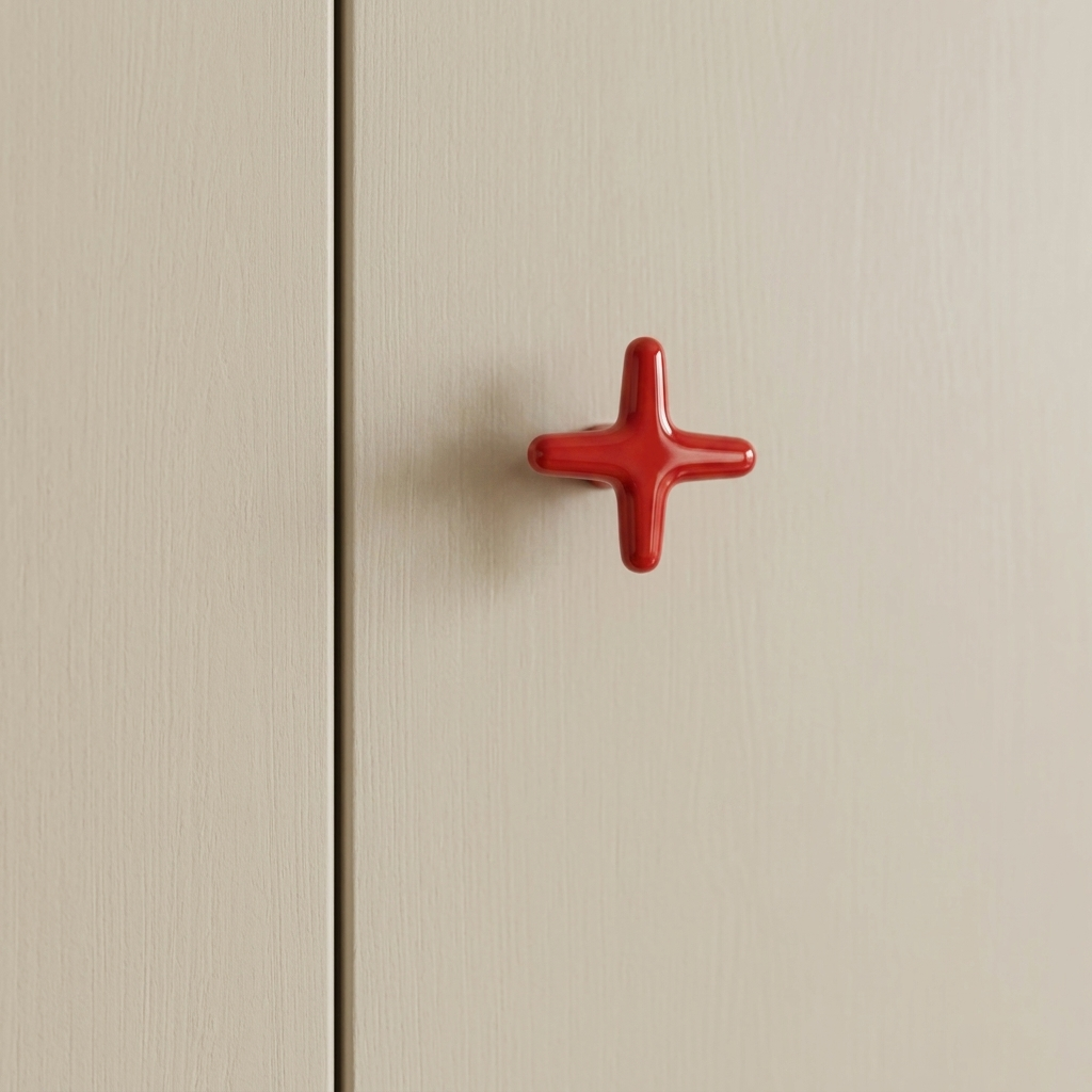 Cross-Shaped Cabinet Knob and Drawer Pull with Glossy Finish