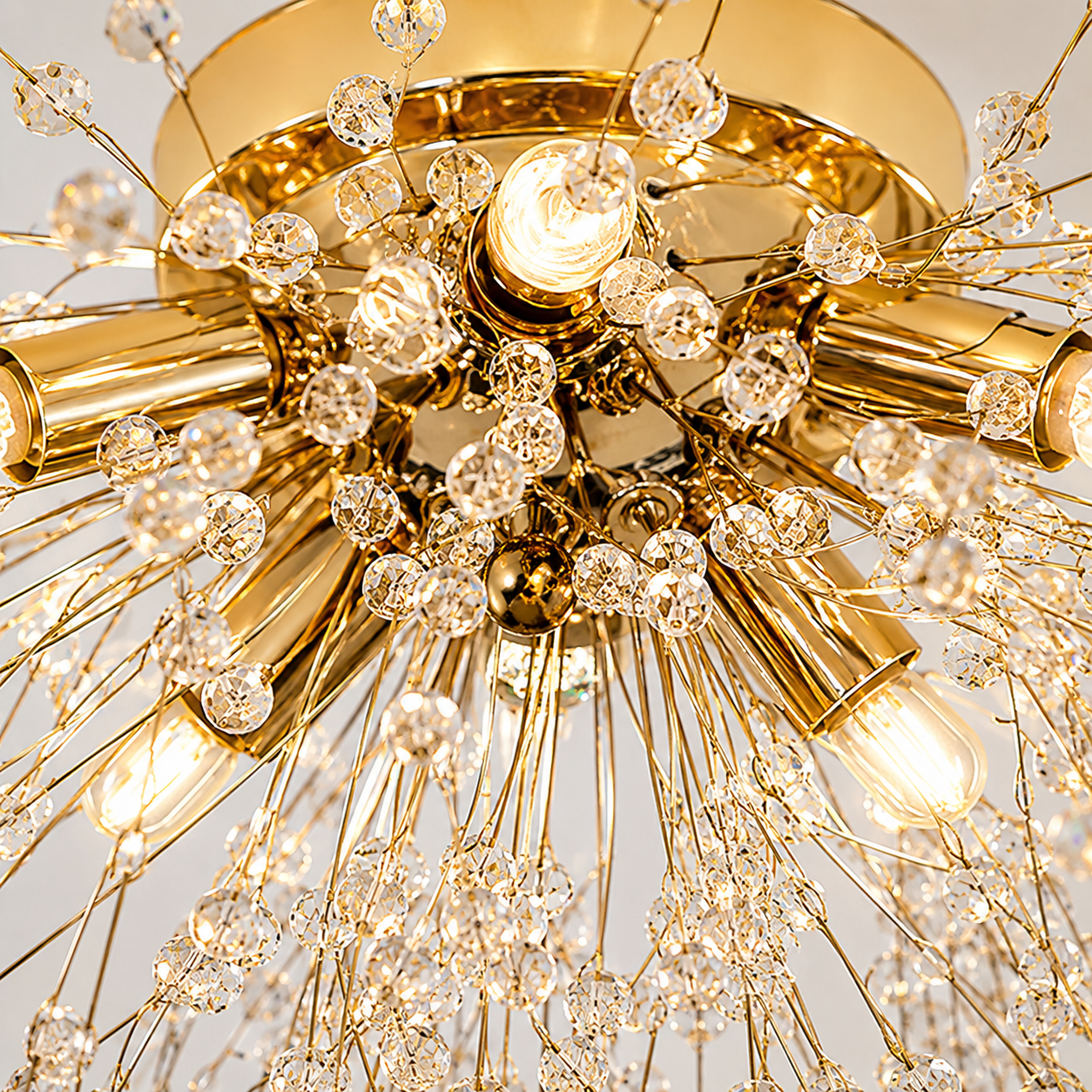 Crystal Dandelion Ceiling Light Modern Flush Mount with Crystal Branch Design