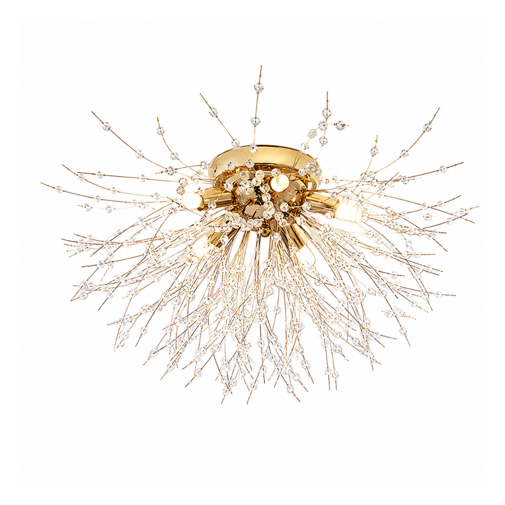 Crystal Dandelion Ceiling Light Modern Flush Mount with Crystal Branch Design