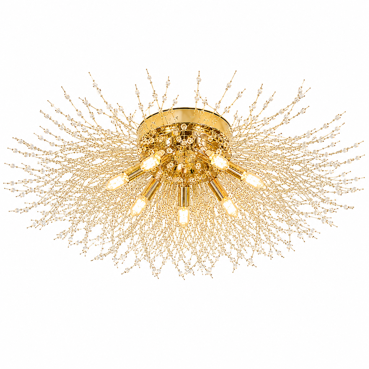 Crystal Dandelion Ceiling Light Modern Flush Mount with Crystal Branch Design