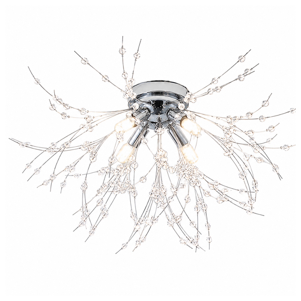 Crystal Dandelion Ceiling Light Modern Flush Mount with Crystal Branch Design