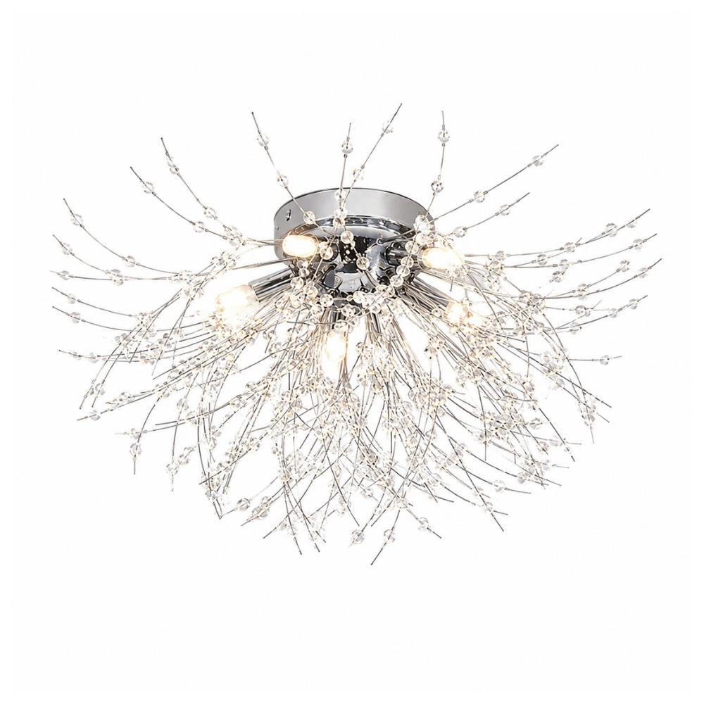 Crystal Dandelion Ceiling Light Modern Flush Mount with Crystal Branch Design