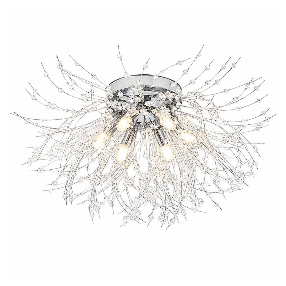 Crystal Dandelion Ceiling Light Modern Flush Mount with Crystal Branch Design