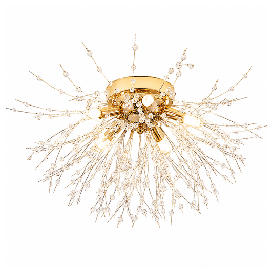 Crystal Dandelion Ceiling Light Modern Flush Mount with Crystal Branch Design