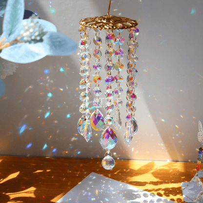 Crystal Wind Chime with Hanging Hook for Garden and Patio