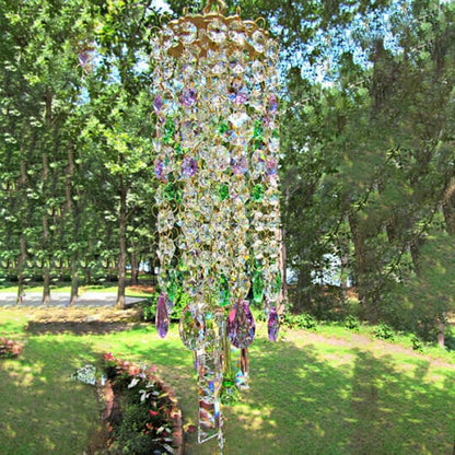 Crystal Wind Chime with Hanging Hook for Garden and Patio