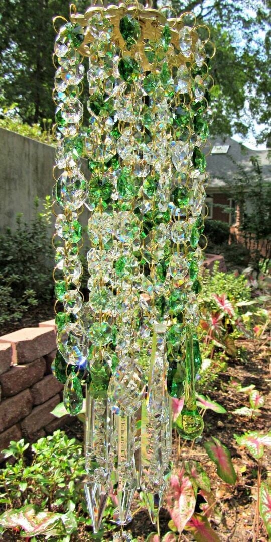 Crystal Wind Chime with Hanging Hook for Garden and Patio