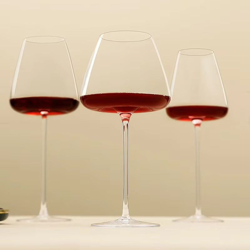 Crystal Wine Glasses Set in Red Wine, White Wine, Champagne and Burgundy Styles