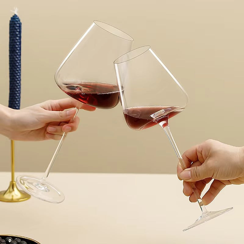 Crystal Wine Glasses Set in Red Wine, White Wine, Champagne and Burgundy Styles