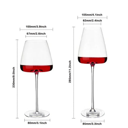 Crystal Wine Glasses Set in Red Wine, White Wine, Champagne and Burgundy Styles