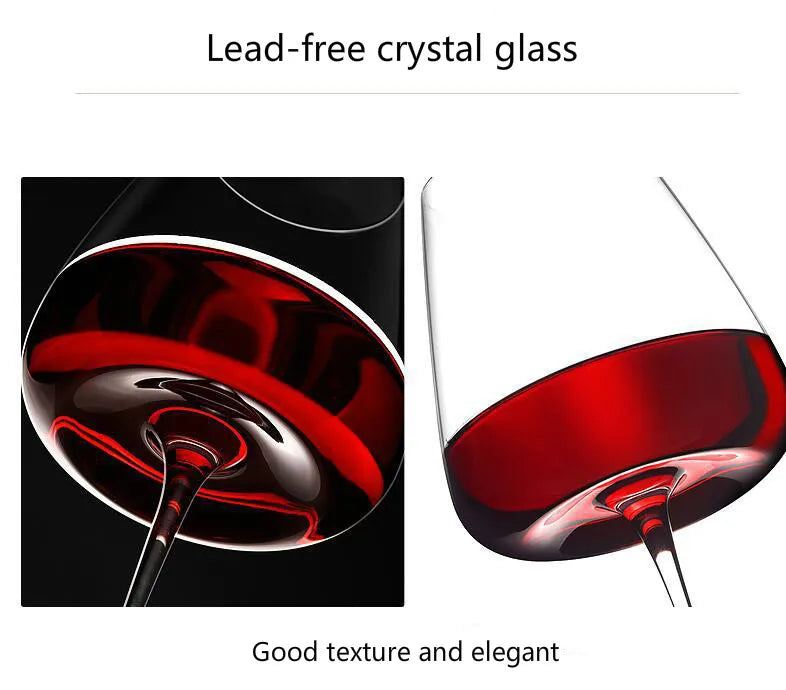 Crystal Wine Glasses Set in Red Wine, White Wine, Champagne and Burgundy Styles