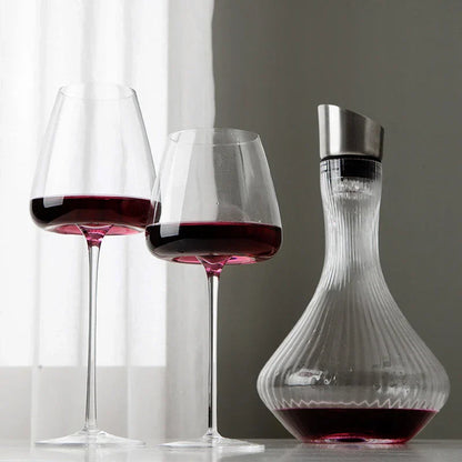 Crystal Wine Glasses Set in Red Wine, White Wine, Champagne and Burgundy Styles