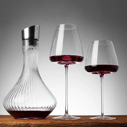 Crystal Wine Glasses Set in Red Wine, White Wine, Champagne and Burgundy Styles