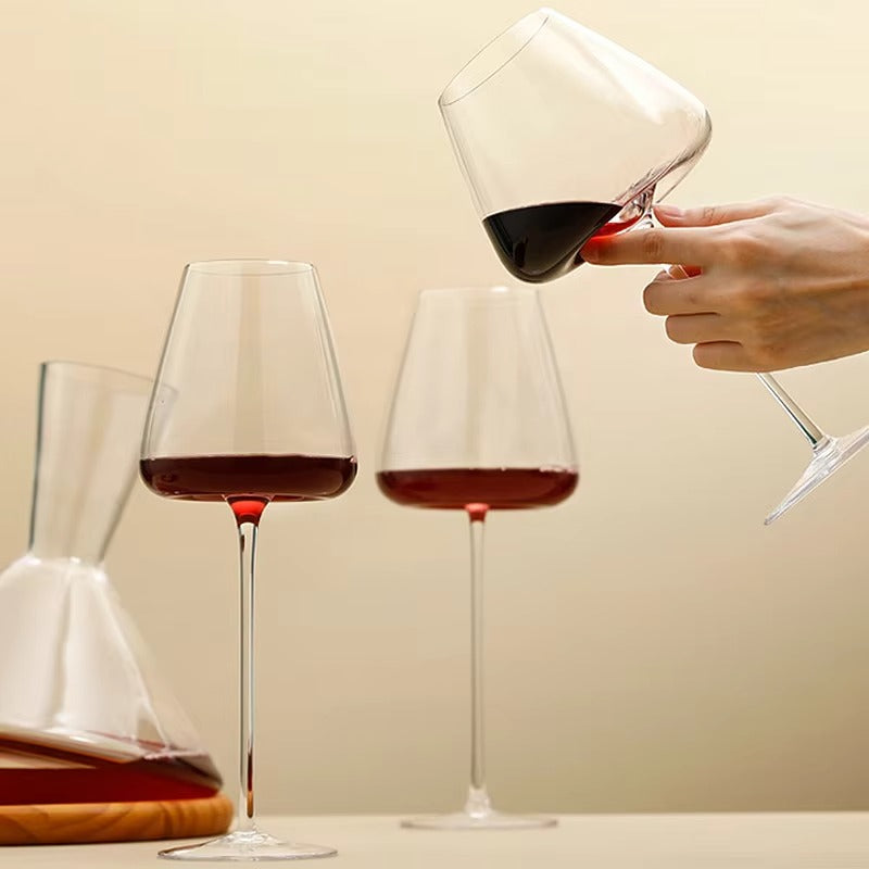 Crystal Wine Glasses Set in Red Wine, White Wine, Champagne and Burgundy Styles