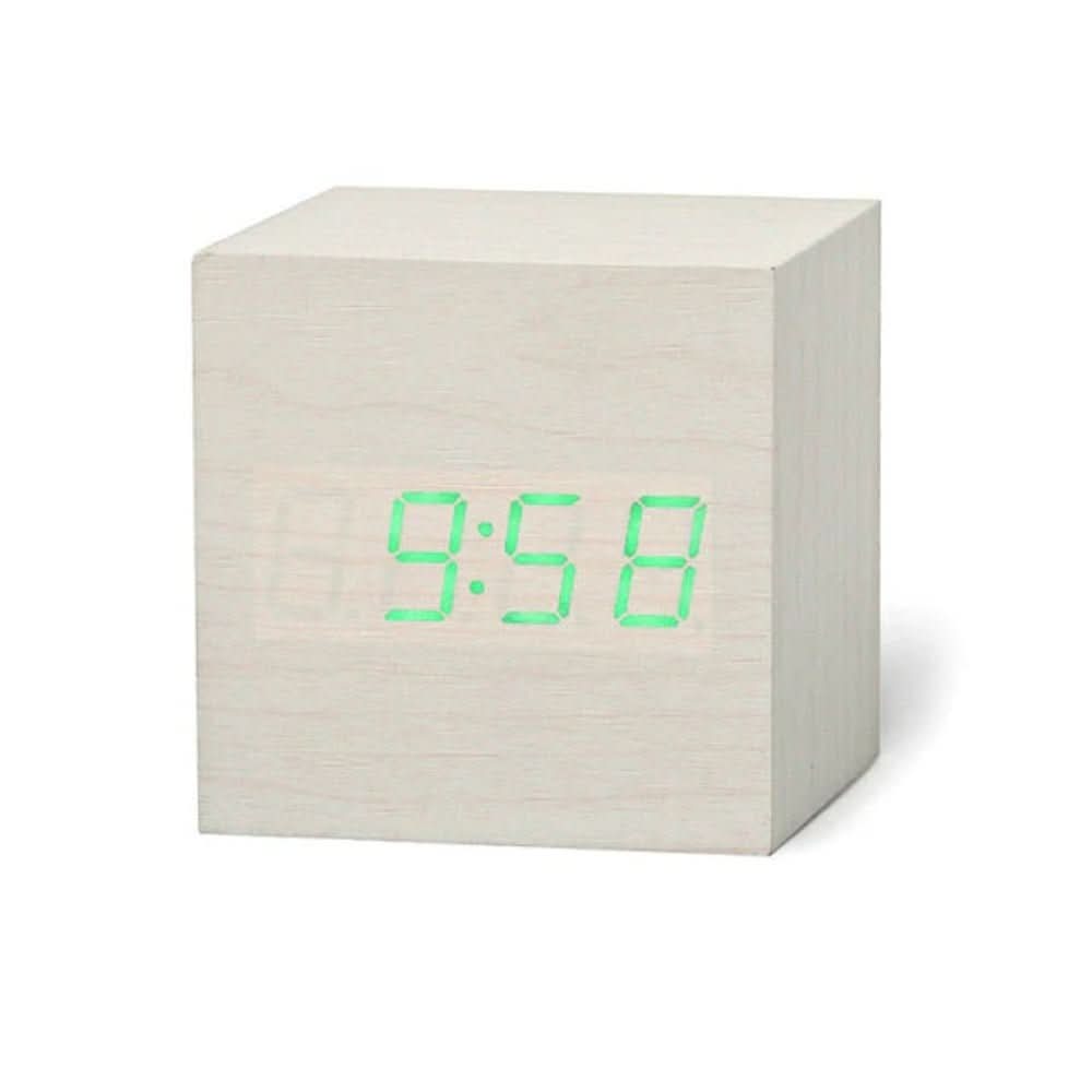 Cube LED Digital Alarm Clock with Date and Temperature Display