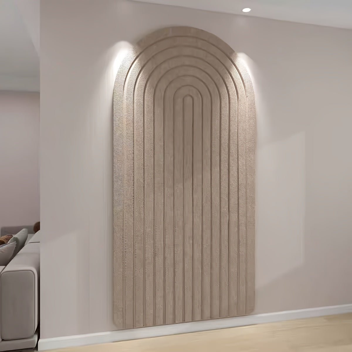 Curved Felt Pinboard with Striped Design for Wall