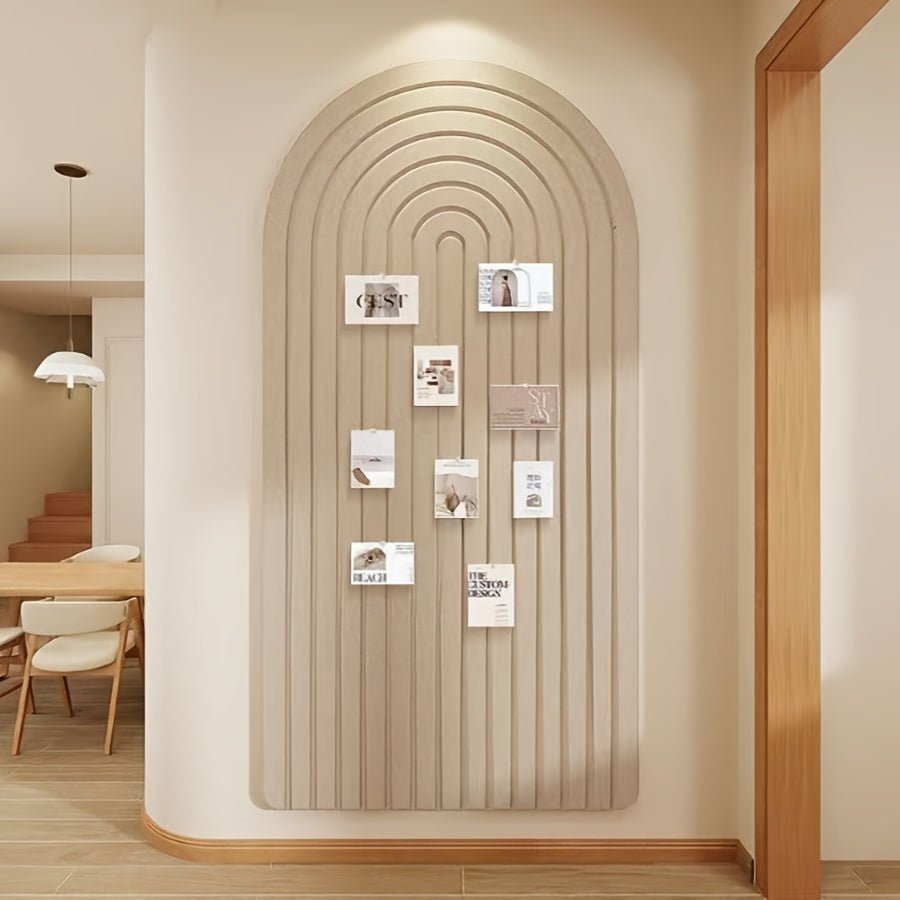 Curved Felt Pinboard with Striped Design for Wall