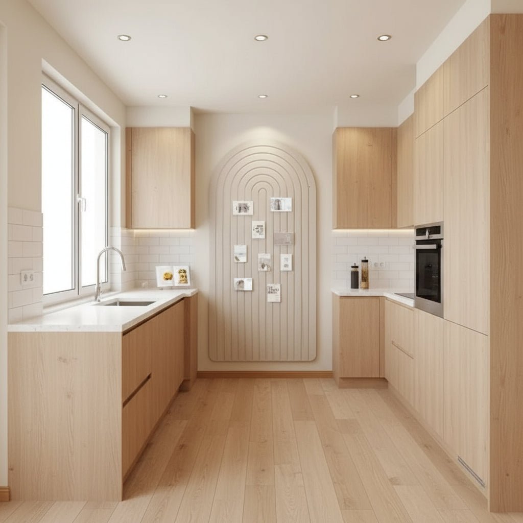 Curved Felt Pinboard with Striped Design for Wall